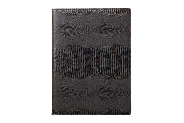 Qble_alligator-bonded-leather_writing-pad_black_front