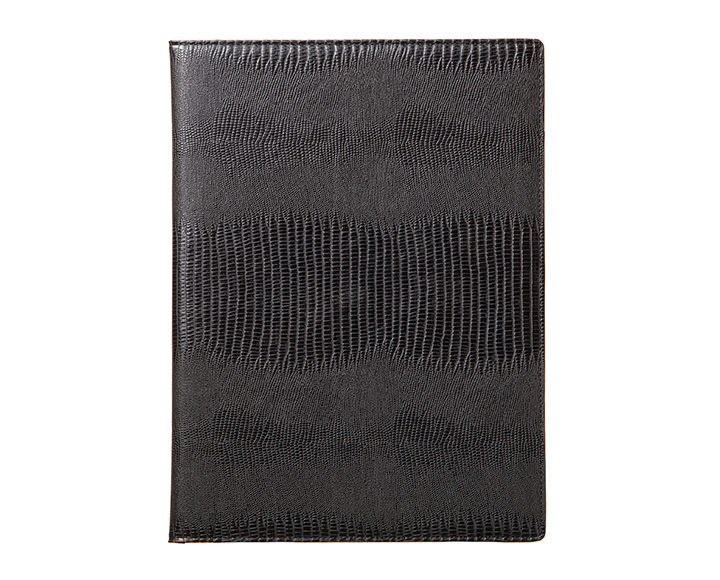 Qble_alligator-bonded-leather_writing-pad_black_front