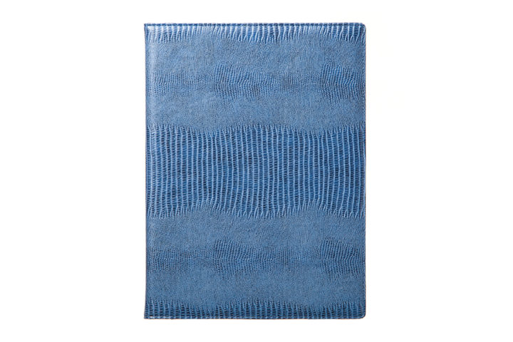 Qble_alligator-bonded-leather_writing-pad_blue_front