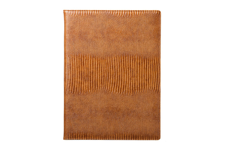 Qble_alligator-bonded-leather_writing-pad_camel_front