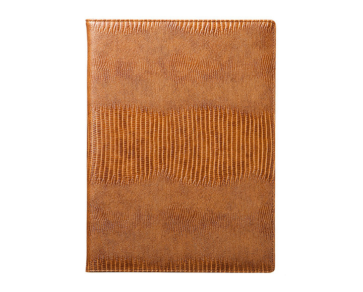 Qble_alligator-bonded-leather_writing-pad_camel_front