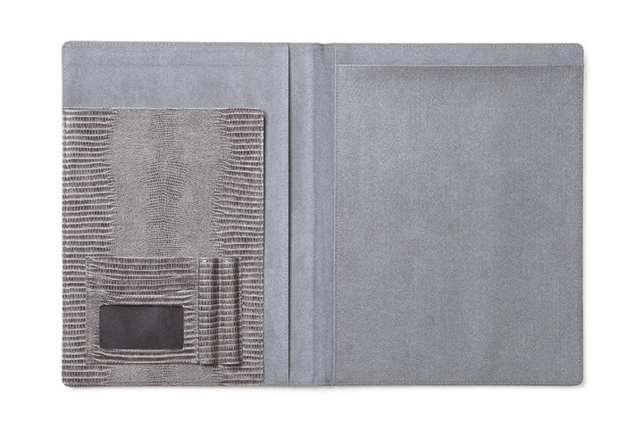 Qble_alligator-bonded-leather_writing-pad_gray_inside