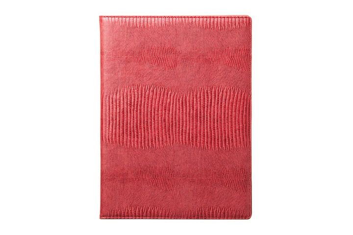 Qble_alligator-bonded-leather_writing-pad_red_front