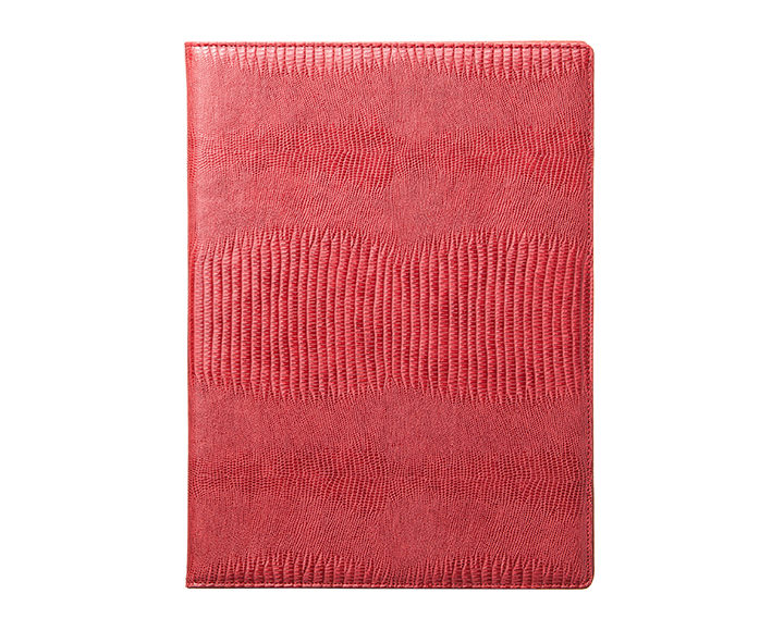 Qble_alligator-bonded-leather_writing-pad_red_front