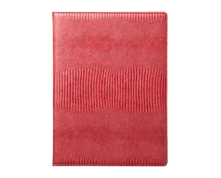 Qble_alligator-bonded-leather_writing-pad_red_front