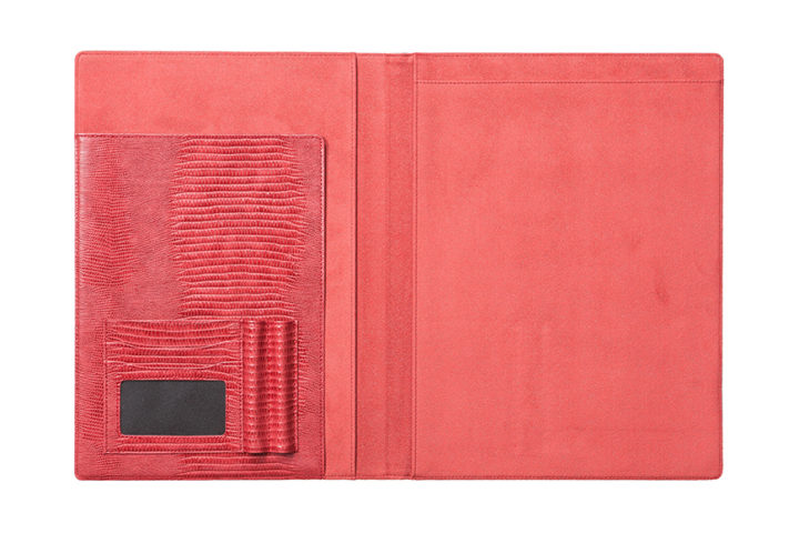 Qble_alligator-bonded-leather_writing-pad_red_inside