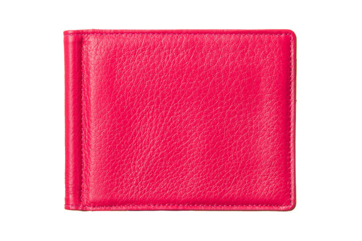 Qble_calfskin-leather_money-clip_pink_front