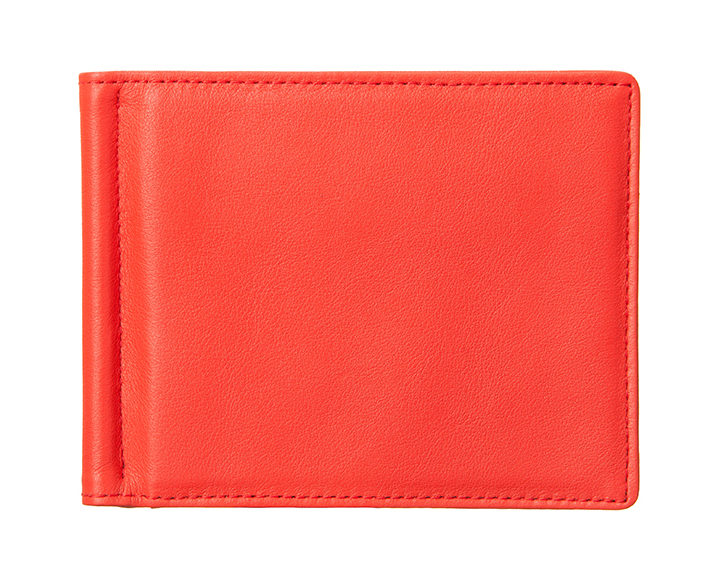 Qble_calfskin-leather_money-clip_red_front