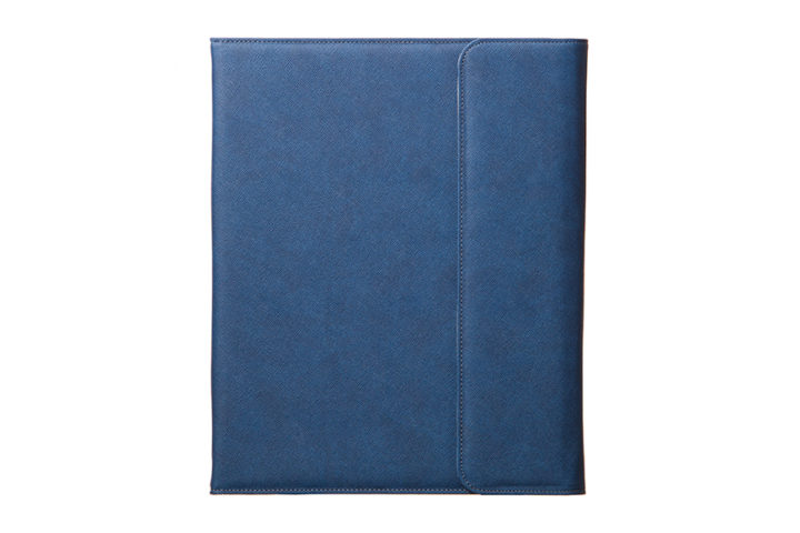 qble_saffiano-pattern_binder_book_A4_blue_front