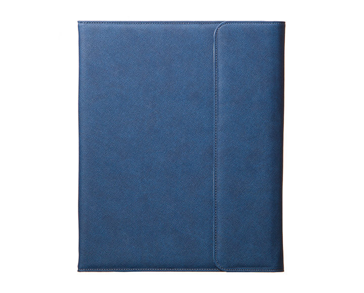 qble_saffiano-pattern_binder_book_A4_blue_front