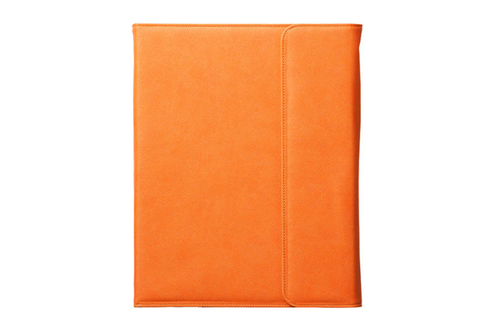 qble_saffiano-pattern_binder_book_A4_orange_front